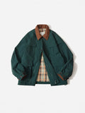 Unisex contrast colour casual jacket with side seam pockets in green or apricot polyester fabric