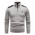 Men's velvet stand collar winter sweater in thickened rabbit fur blend fabric