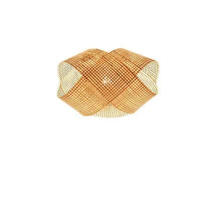 Rattan woven ceiling lamp in New Chinese style with adjustable height feature