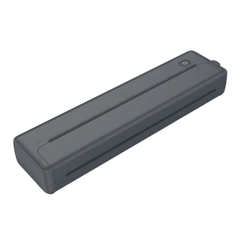 Black and white A4 portable Bluetooth printer with compact 28cm design for wireless mobile printing