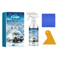 60ml winter car windscreen ice melting spray bottle with spray nozzle and cloth scraper tool for de-icing
