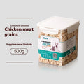 500g bag or barrel of chicken freeze-dried cat snacks showing high grade nuggets without shreds