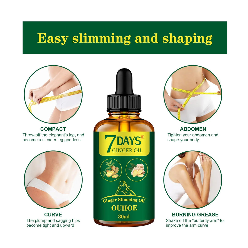 30ml ginger body shaping essential oil bottle for thigh firming and muscle slimming