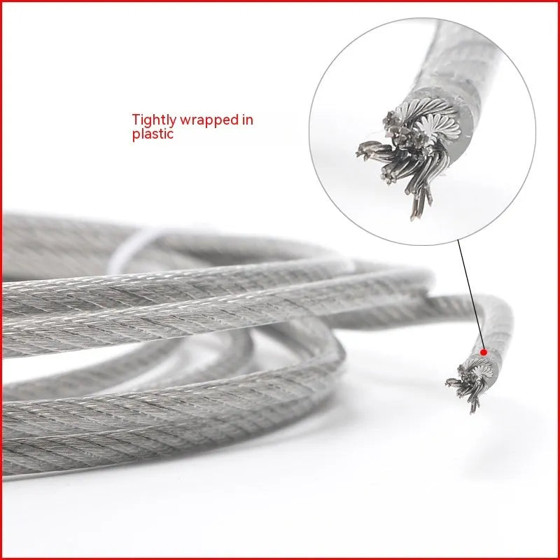 304 stainless steel coated anti-theft security cable on a 1 metre reel.