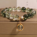 Natural chorite crystal bracelet with green phantom quartz winding transfer beads for women