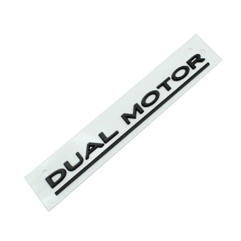 Tesla Model 3 Performance bumper sticker in ABS plastic, 19 cm by 3 cm, showing matte black colour option.