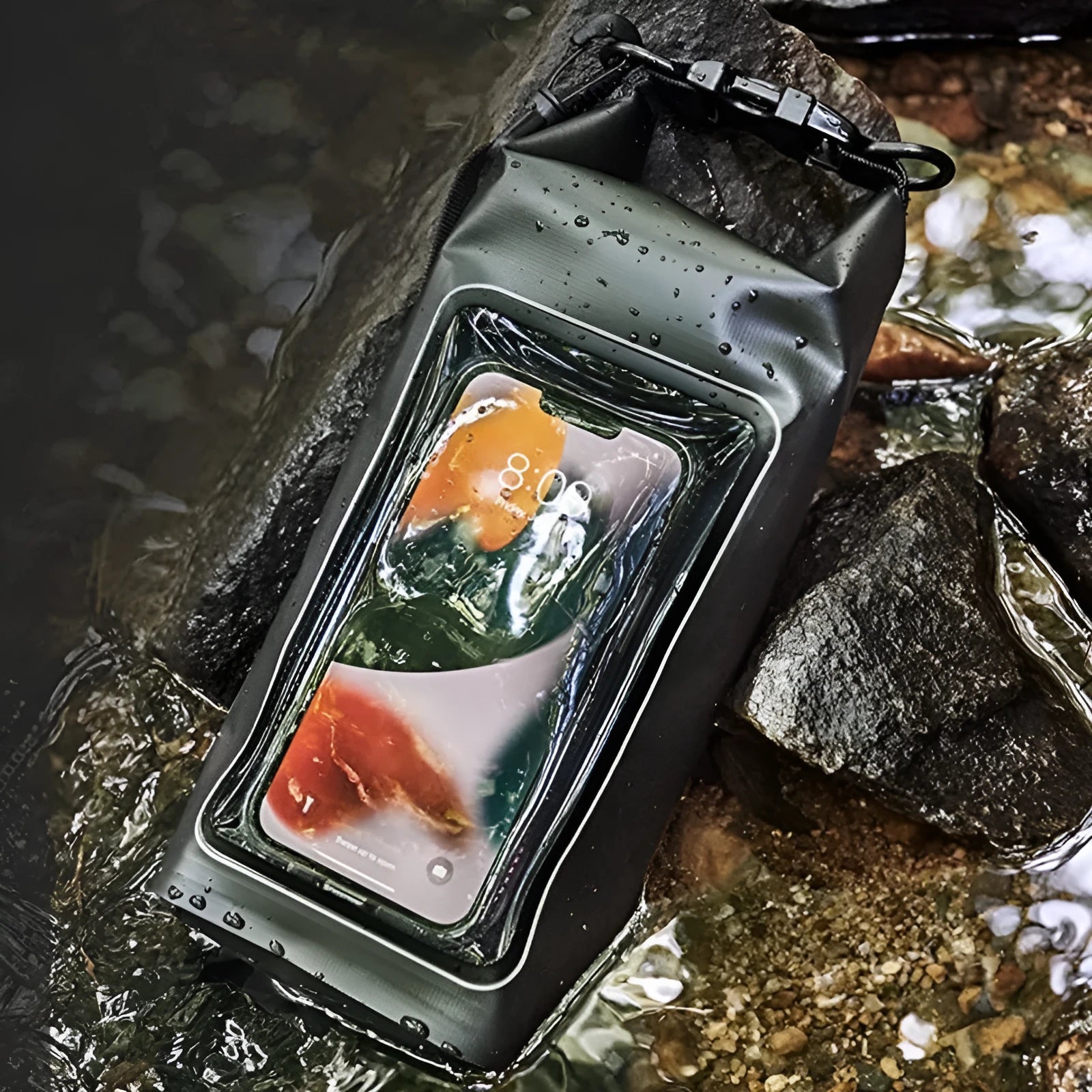 PVC waterproof crossbody bag for mobile phone protection during swimming and outdoor water sports