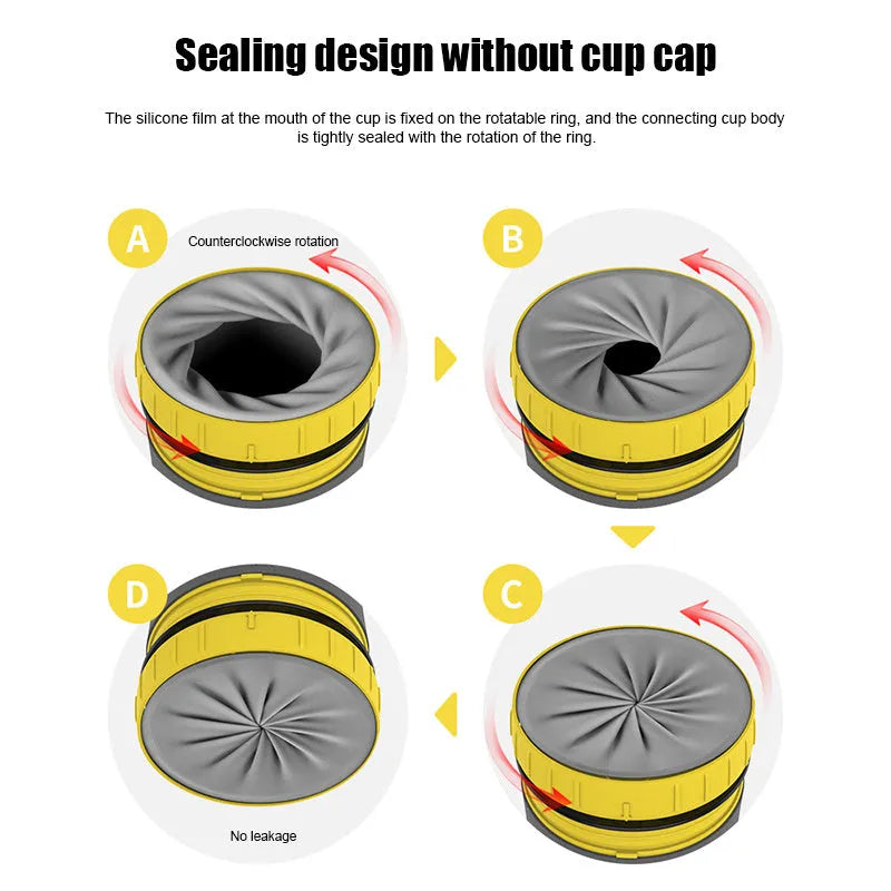 Twist-top double wall insulation travel cup with silicone membrane seal in cartoon design
