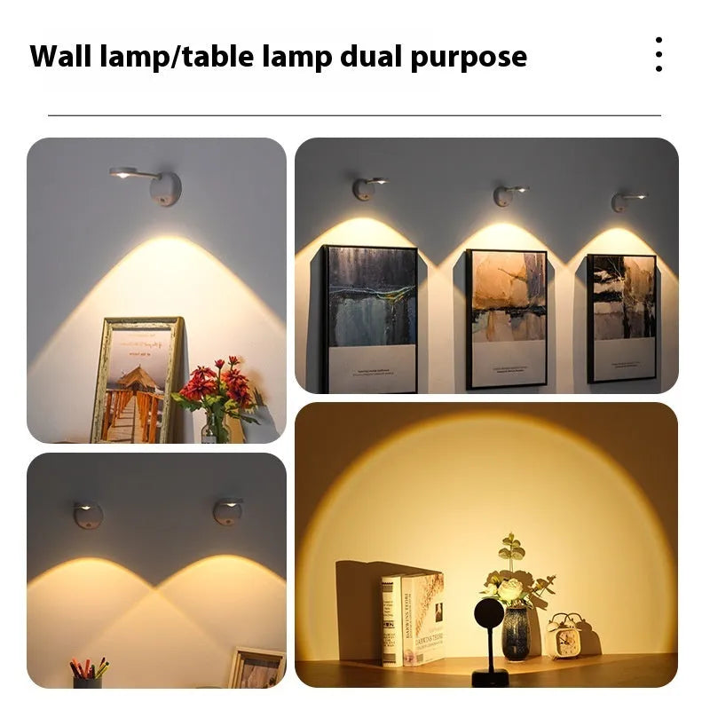 Geometric modern rechargeable wall lamp in black and white colours with remote control