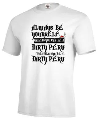 Men's white printed short sleeve T-shirt with straight cut design