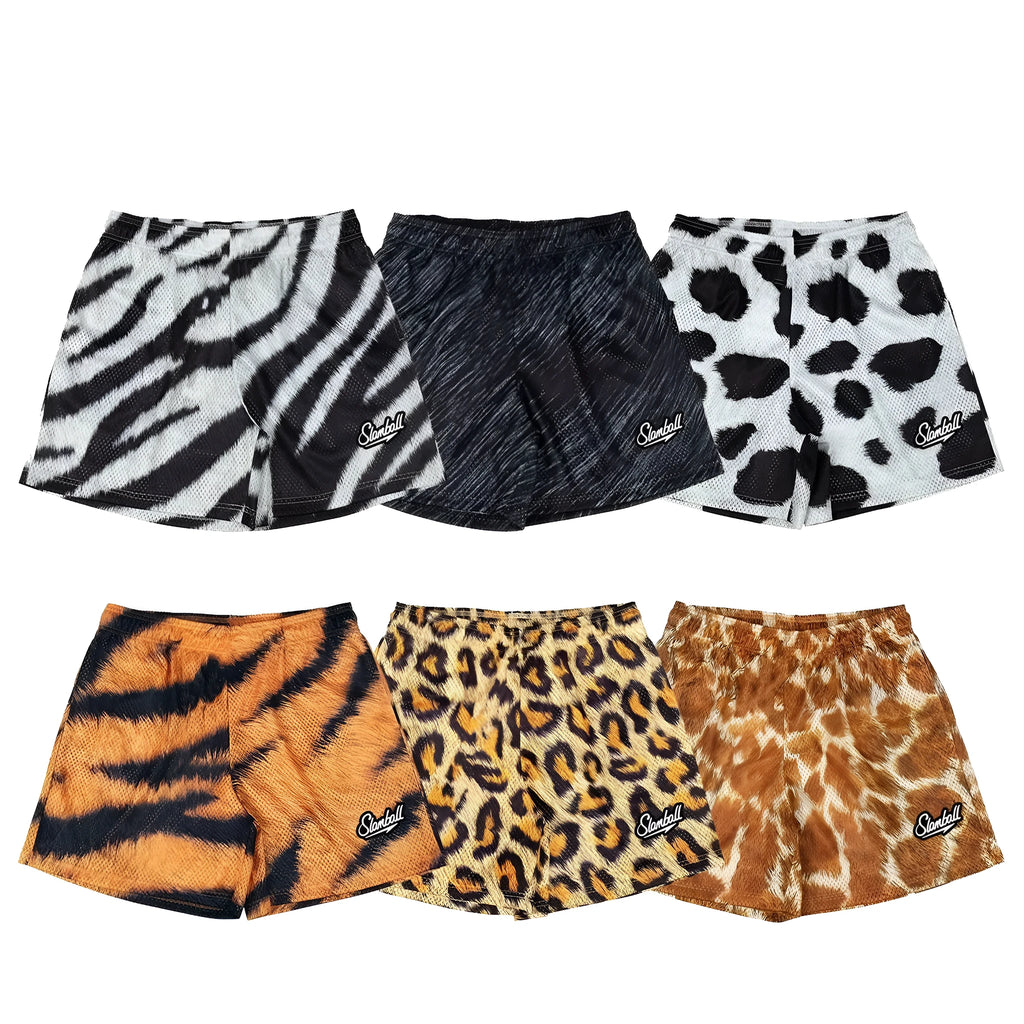 Men's leopard print quick dry fitness shorts for basketball and running training