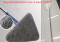 Blue triangle mop with rotating head and extendable stainless steel pole for corner and wall cleaning