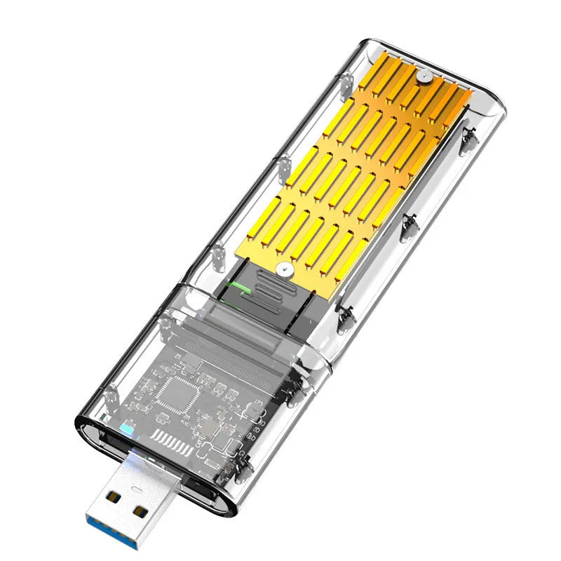 Transparent solid state mobile hard disk box ABS material USB interface 45x38x12mm