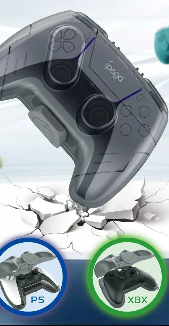 Transparent grey plastic hard storage case for game controllers
