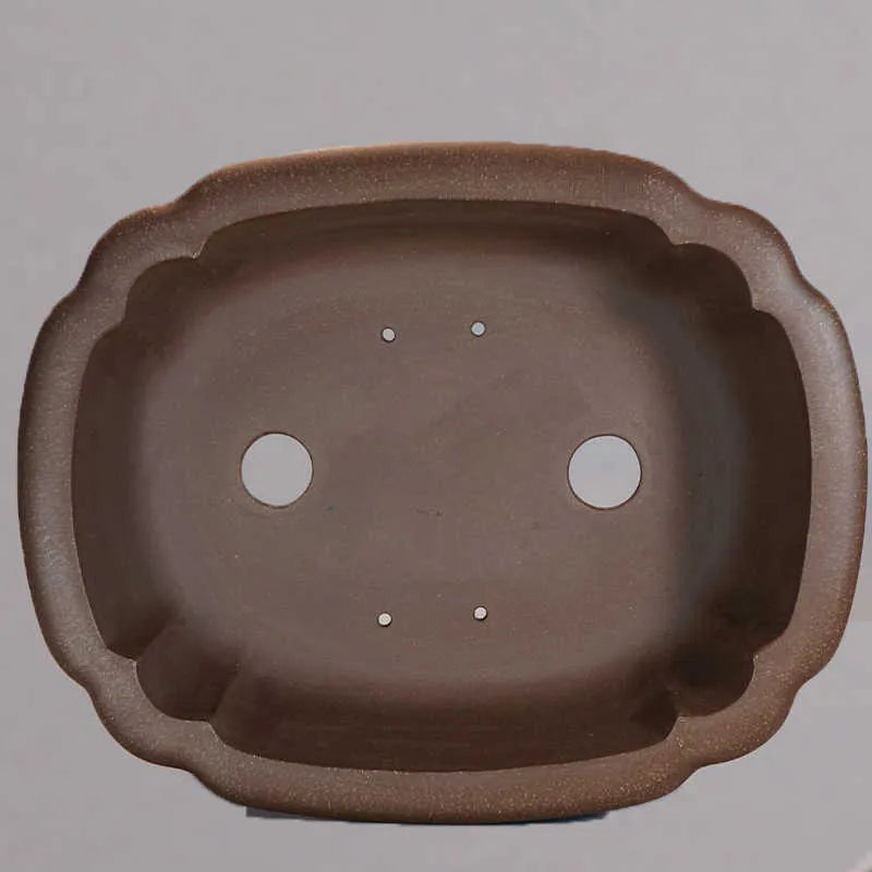 Purple sand handmade rectangular begonia flower pot with antique design on desktop