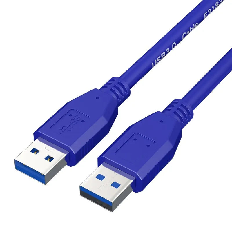 USB 3.0 A male to A male data cable with nickel connectors showing multiple length options