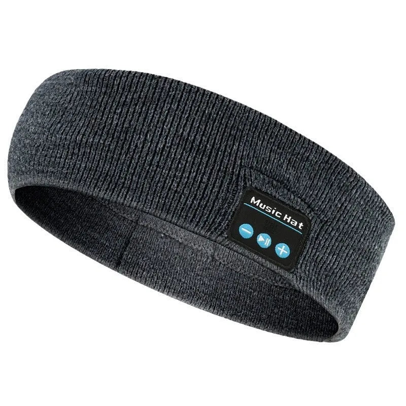 Bluetooth 5.4 eye mask sports headband with removable scarf attachment in black colour