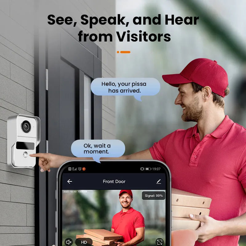 10-inch video intercom doorbell system with 1080P colour HD camera and Ethernet connectivity