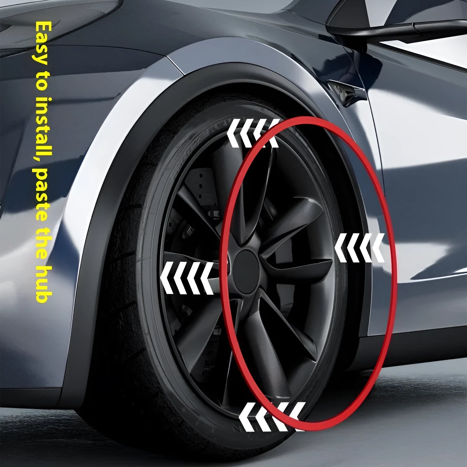 Set of four 18-inch car wheel hub guard circles in assorted colours showing scratch-resistant rim protection rings