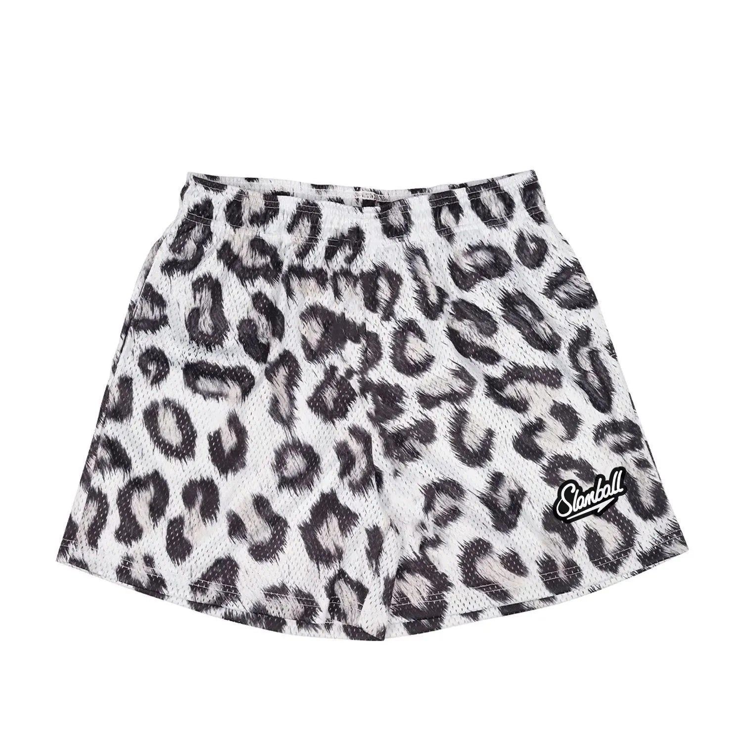 Men's leopard print quick dry fitness shorts for basketball and running training