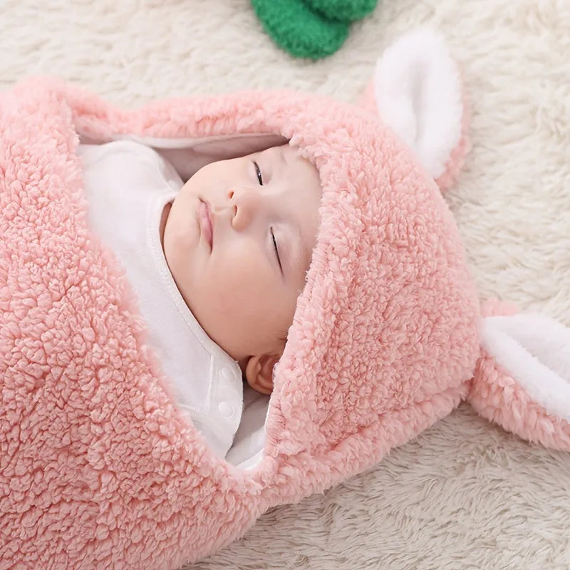 Adjustable baby sleeping bag swaddle blanket showing velcro wings and leg positioner in blue colour