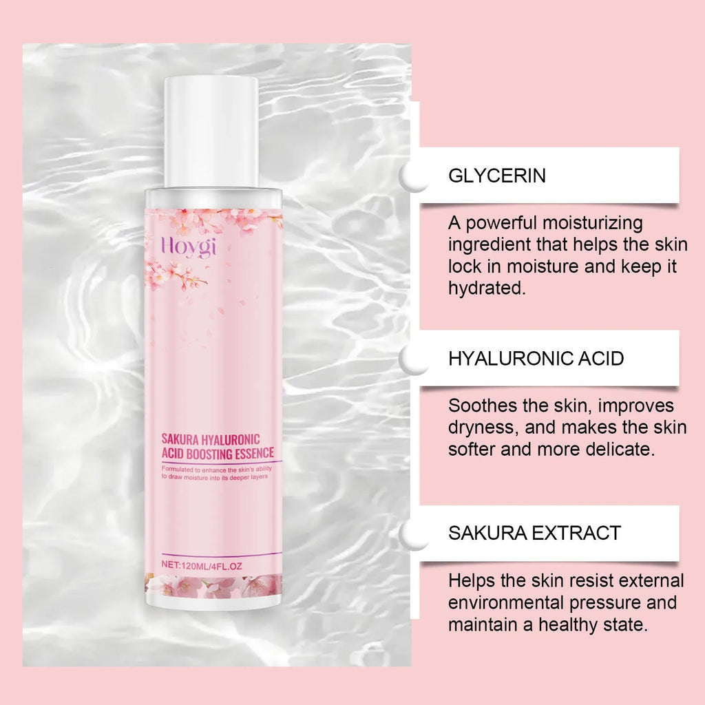 Hyaluronic Acid Skin Moisturising Lotion bottle with cherry blossom extract, 120ml capacity.