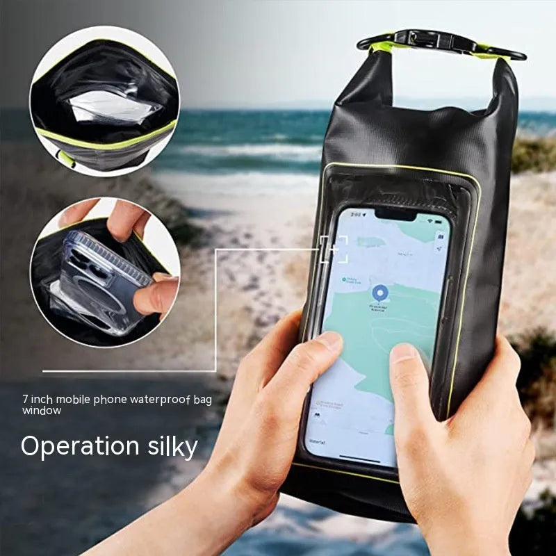 PVC waterproof crossbody bag for mobile phone protection during swimming and outdoor water sports