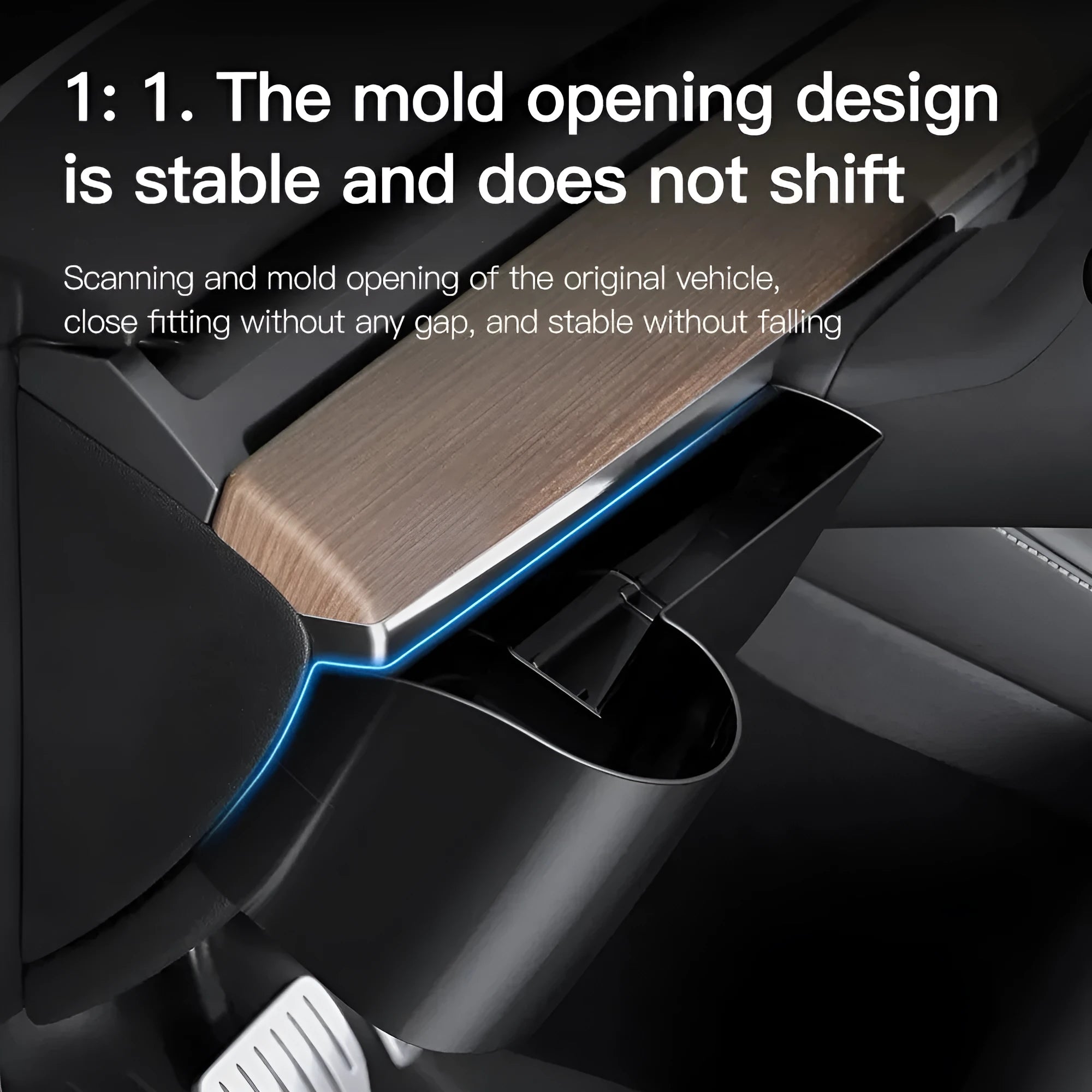 Tesla Model 3 and Model Y dashboard water cup holder with handle in left-hand drive configuration