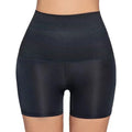 Postpartum shaping high-waisted briefs in black nylon, front view, size S to XL available