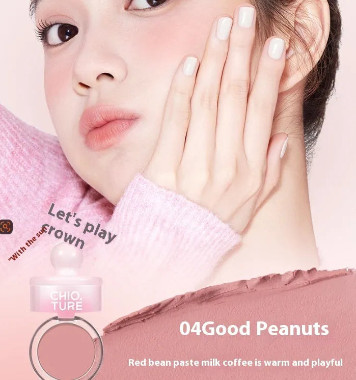 Can Powder Blusher Mud compact blush with shimmer effect in nude colour scheme