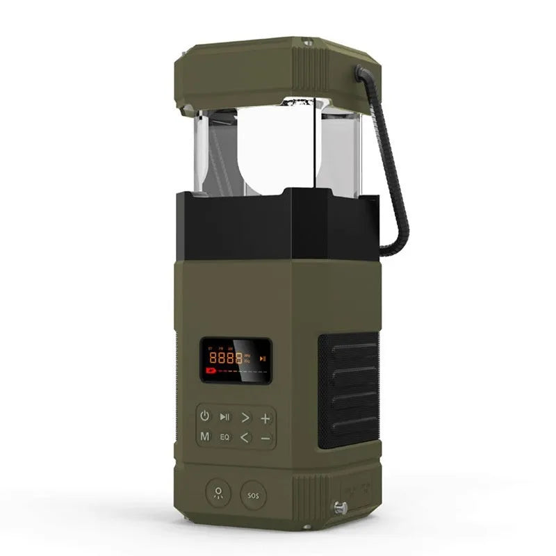 Hand power generation solar radio Bluetooth speaker camping lantern with crank and solar panel