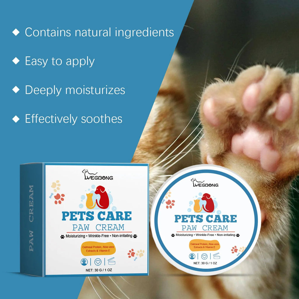 Pet Paw Care Cream Deep Moisturising 30g dog paw maintenance cream with oat protein and aloe extract