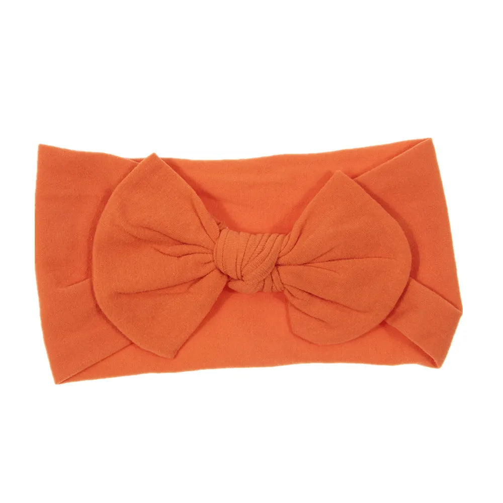 Bohemian children's hairband with wide nylon bow in Army Green, 10.5 x 7.5 cm bow, cloth band