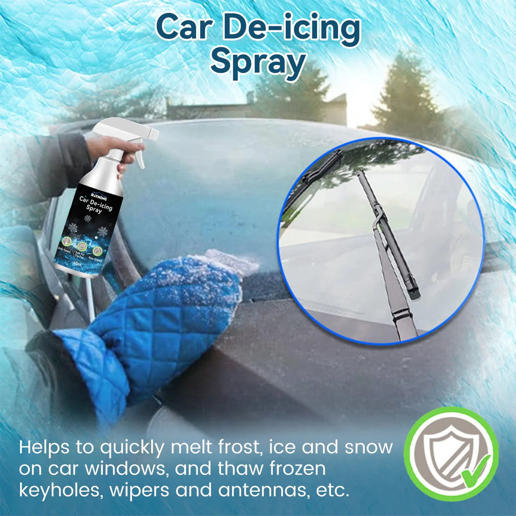 60ml car window de-icer spray bottle for removing ice and snow.