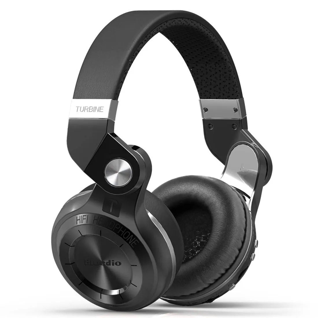 Black Bluetooth headset with card plug-in subwoofer, shown alongside Red, Blue, and White colour variants.