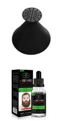 Bottle of beard essential oil with natural ingredients for growth and dandruff control