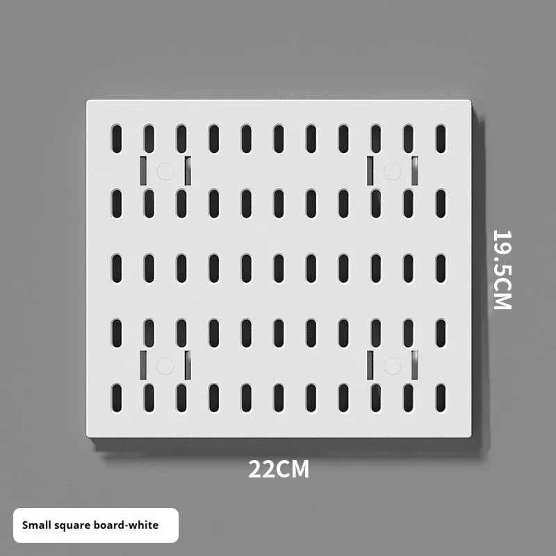 White punch-free wall wire-wrap storage rack organising cables on plain wall