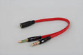 19cm audio 3.5mm female to male converter adapter cable in black, with double line design