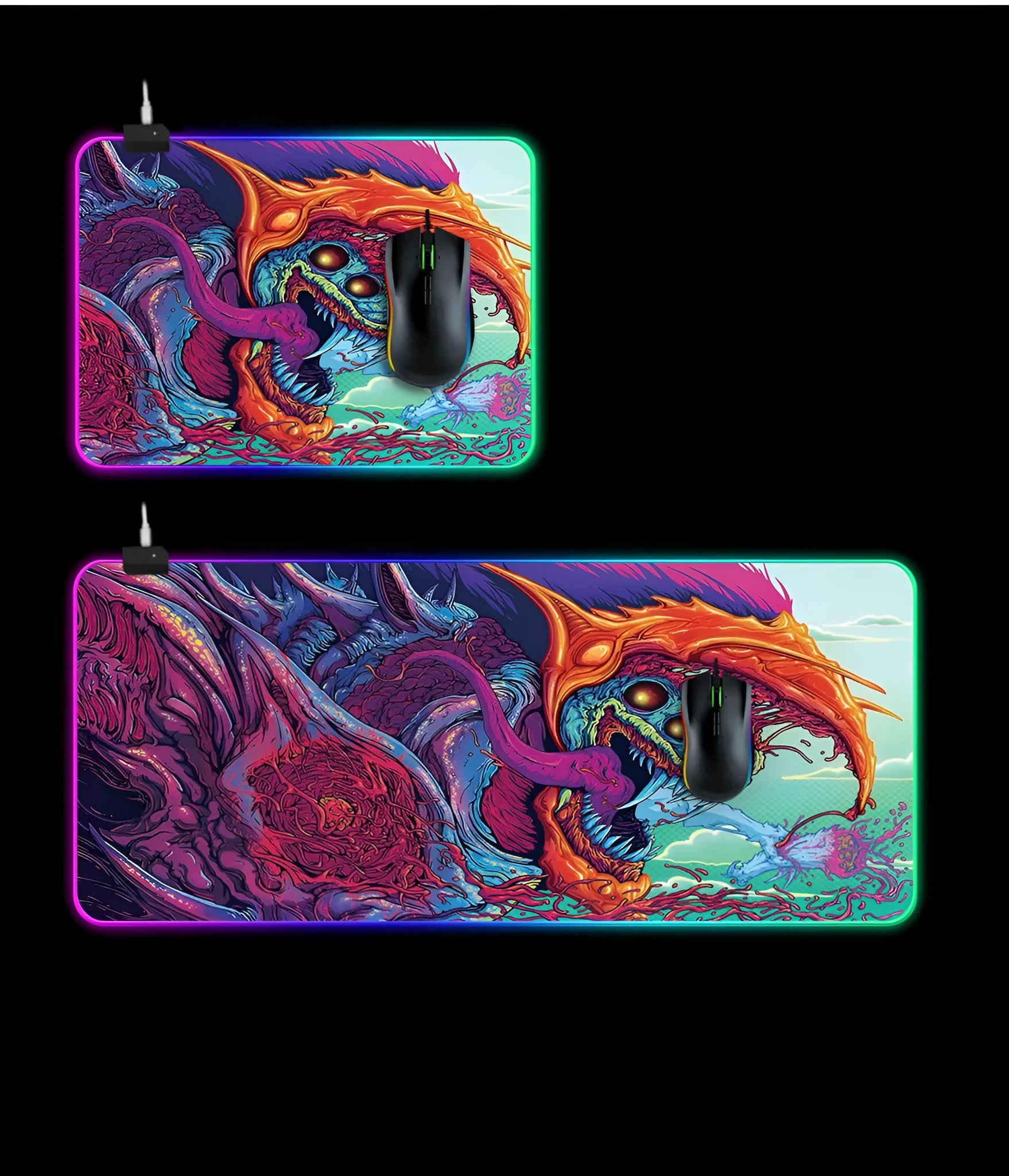 Symphony gaming light-emitting mouse pad with RGB illumination, cloth surface, 300x600x4mm size