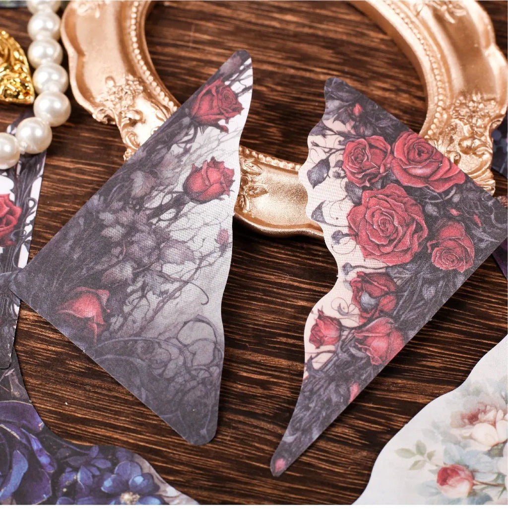 Creative DIY note in six colour variations showing spring vine, pink plum, red rose, blue, green wild, and purple dew options