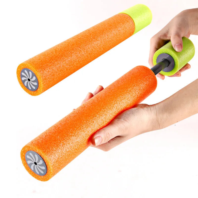 Orange EVA foam handle water blaster toy with plastic body for summer outdoor water games