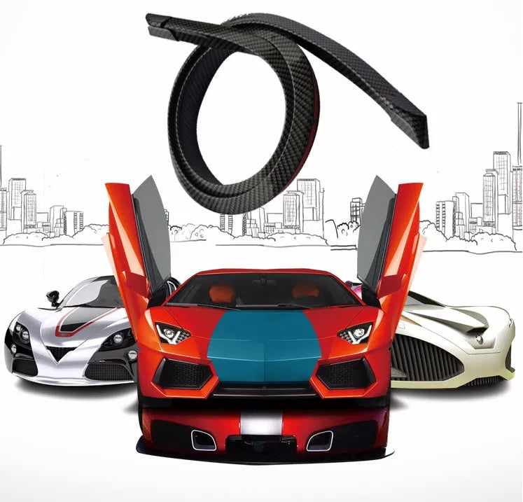 Black PU leather trim strip 3.2cm by 150cm for car tail light decoration on a vehicle exterior