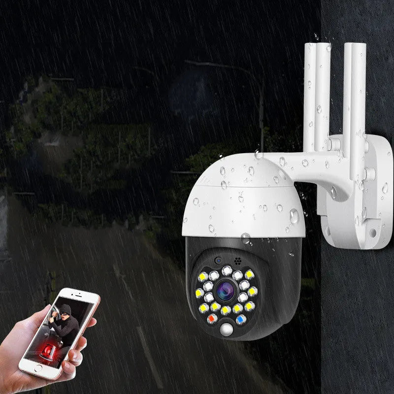 Wireless dome security camera with waterproof housing for outdoor installation