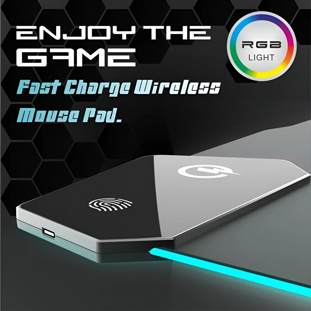 Black gaming mouse mat with luminous TYPC interface showing 300x800mm dimensions