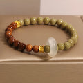 Green gradient women's bracelet with crown and diamond shapes in new Chinese style
