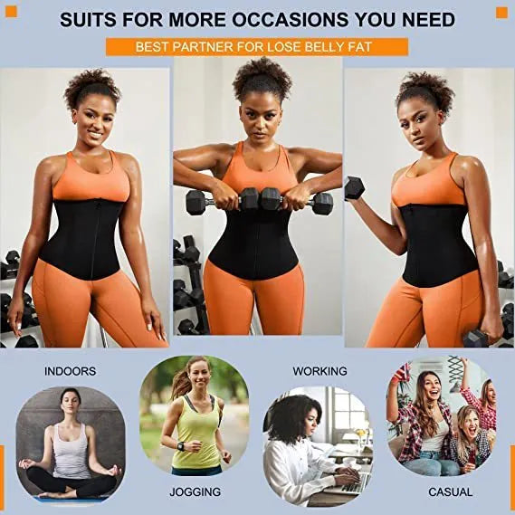 Neoprene adjustable belly band for waist shaping and abdomen support in blue or silver colour options