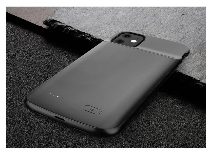 iPhone 11 battery case with 5000mAh clip-on external charger in black