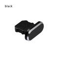 Aluminium alloy iPhone charging port dust plug shown in gold, silver, and rose gold colours.