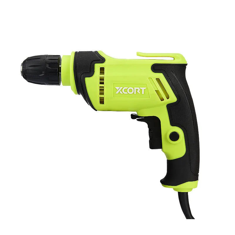 Pistol-grip electric power drill with a 10mm chuck, shown with dimensions 24x24x7cm.