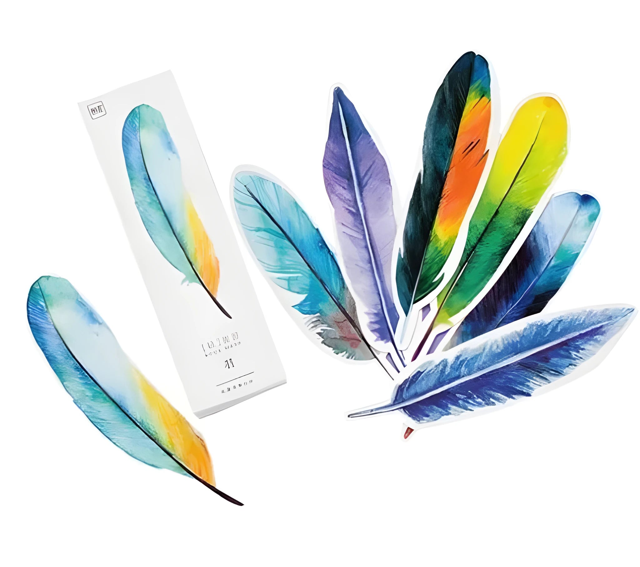 Feather bookmark 30 piece set, paper, multi-coloured, 4.5 x 15.5cm, creative design